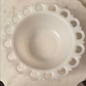 Milk Glass Bowl with Lace-Edge